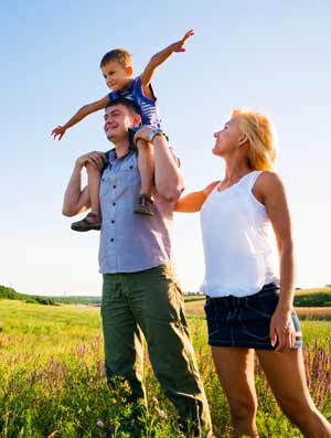 Family walking together represents marriage and family counseling services